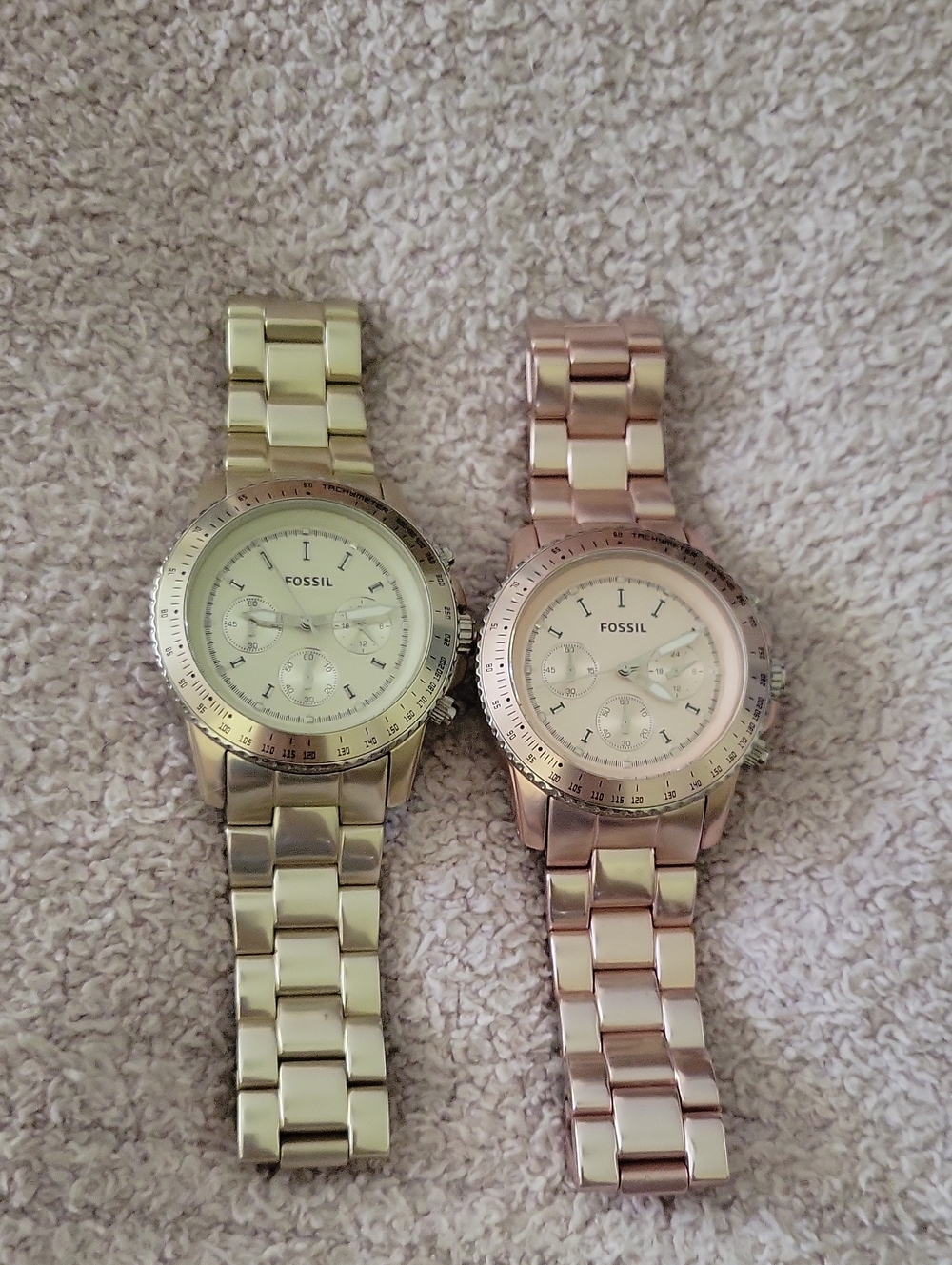Fossil Women's Bracelet Watches in Silver and Rose Gold Tones